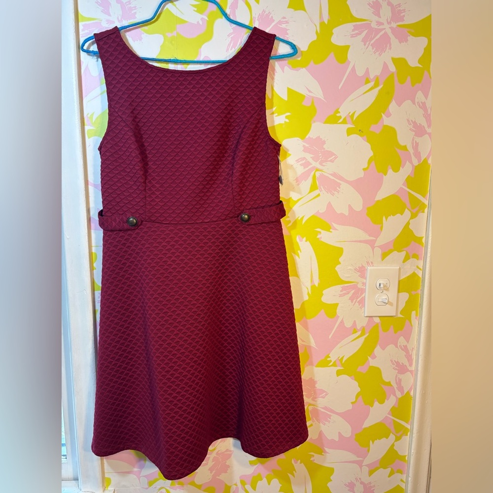 Modcloth Textured Wine Midi Dress